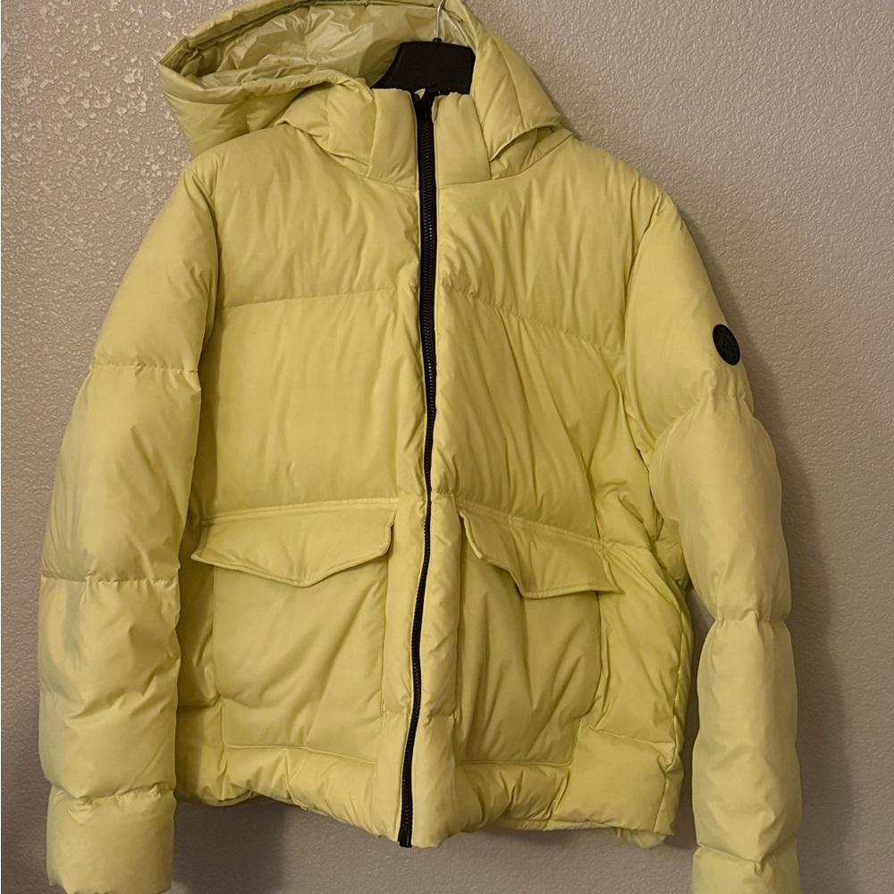 Yellow Puffer Jacket with Hood New w/out Tags